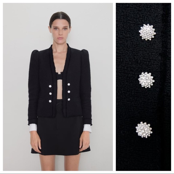 zara tweed poplin jacket